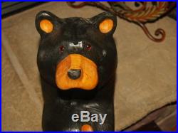 Big Sky Bears 16 solid wood bear sitting Big carvers Bear smooth dark black fur