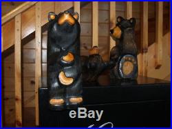 Big Sky Bears 16 solid wood bear sitting Big carvers Bear smooth dark black fur