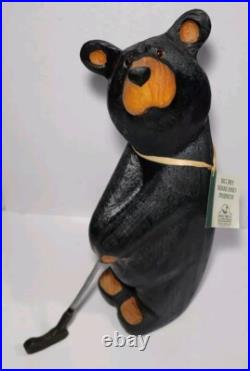 Big Sky Bears Bear 20 Arnold Golfer Hand Carved Wood Artist Jeff Fleming Golf
