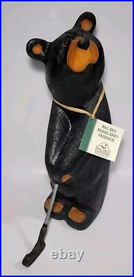 Big Sky Bears Bear 20 Arnold Golfer Hand Carved Wood Artist Jeff Fleming Golf