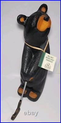 Big Sky Bears Bear 20 Arnold Golfer Hand Carved Wood Artist Jeff Fleming Golf