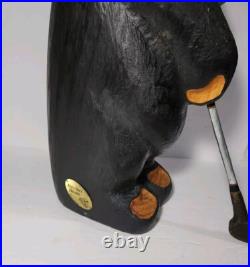 Big Sky Bears Bear 20 Arnold Golfer Hand Carved Wood Artist Jeff Fleming Golf