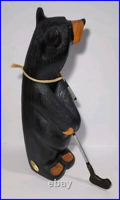 Big Sky Bears Bear 20 Arnold Golfer Hand Carved Wood Artist Jeff Fleming Golf