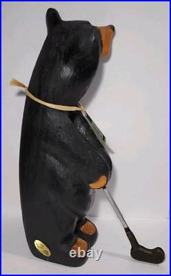Big Sky Bears Bear 20 Arnold Golfer Hand Carved Wood Artist Jeff Fleming Golf