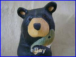 Big Sky Bears Carvers Jeff Fleming Solid Wood Bear withFish 11 3/4