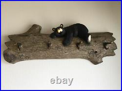 Big Sky Bears Jasper By Jeff Fleming Carved Wood Coat Rack With Four Hooks