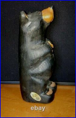 Big Sky Bears Wooden Hand Carved Standing Bear JEFF FLEMMING CARVERS 13.5