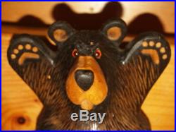 Big Sky Bears solid wood bear laying Big carvers Bear light brown rough fur