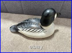 Big Sky Carver Golden Eye Wooden Decoy Signed Hand Painted Wooden Goose