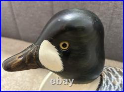 Big Sky Carver Golden Eye Wooden Decoy Signed Hand Painted Wooden Goose