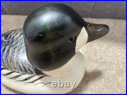 Big Sky Carver Golden Eye Wooden Decoy Signed Hand Painted Wooden Goose