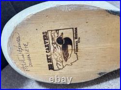 Big Sky Carver Golden Eye Wooden Decoy Signed Hand Painted Wooden Goose