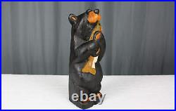 Big Sky Carver's bear with trout 12 Jeff Fleming wood carved, Montana Nice