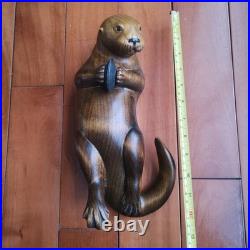 Big Sky Carvers 12 Wood Carved Otter Master's Edition, Bozeman, Mt 540/1250