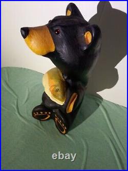 Big Sky Carvers 15 Bear Holding Salmon Jeff Fleming Solid Wood Statue