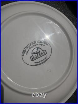 Big Sky Carvers 3 Dinner Plates Wild horsesand 3 Small Plates