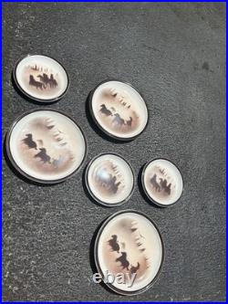 Big Sky Carvers 3 Dinner Plates Wild horsesand 3 Small Plates