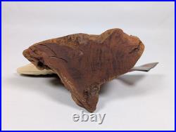Big Sky Carvers 7 Hand Carved Wooden Sockeye Salmon Signed Bill Reel Burl Base