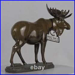 Big Sky Carvers 9 Bull Moose Stonecast Sculpture Bozeman MT -See Flea Bite