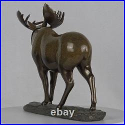 Big Sky Carvers 9 Bull Moose Stonecast Sculpture Bozeman MT -See Flea Bite