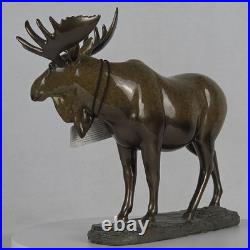 Big Sky Carvers 9 Bull Moose Stonecast Sculpture Bozeman MT -See Flea Bite