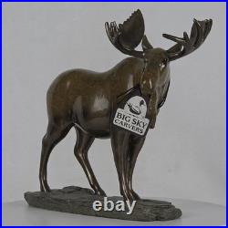 Big Sky Carvers 9 Bull Moose Stonecast Sculpture Bozeman MT -See Flea Bite