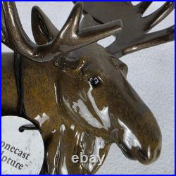 Big Sky Carvers 9 Bull Moose Stonecast Sculpture Bozeman MT -See Flea Bite
