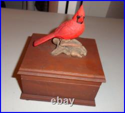 Big Sky Carvers Audubon Collection Richard Lawson American Cardinal Wood Box