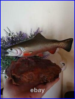 Big Sky Carvers B. Reel Cutthroat Trout Burl Wood Carved Mini Fish Sculpture