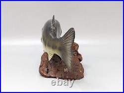 Big Sky Carvers B. Reel Wood Carved Painted Large Mouth Bass Fish Sculpture Base