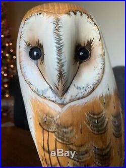 Big Sky Carvers BARN OWL on Fence Post Masters Edition Woodcarvings #127/1250