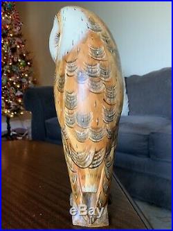 Big Sky Carvers BARN OWL on Fence Post Masters Edition Woodcarvings #127/1250