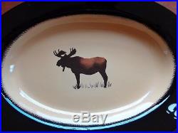 Big Sky Carvers BRUSHWERKS Oval Serving Platter Moose 16 x 11