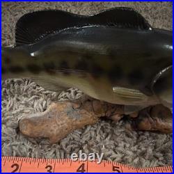 Big Sky Carvers Bass B. Reel, Burl Wood With Bass On Top. 8.5 L X 4.5 T X 2W