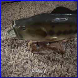 Big Sky Carvers Bass B. Reel, Burl Wood With Bass On Top. 8.5 L X 4.5 T X 2W