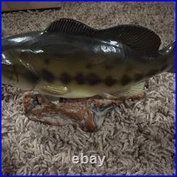 Big Sky Carvers Bass B. Reel, Burl Wood With Bass On Top. 8.5 L X 4.5 T X 2W