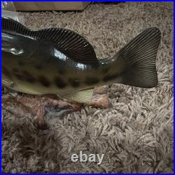 Big Sky Carvers Bass B. Reel, Burl Wood With Bass On Top. 8.5 L X 4.5 T X 2W