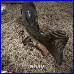 Big Sky Carvers Bass B. Reel, Burl Wood With Bass On Top. 8.5 L X 4.5 T X 2W