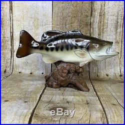 Big Sky Carvers Bass Fish Figurine Bill Reel Signed Hand Carved Painted Wood