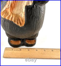 Big Sky Carvers Bear Fish 12 hand carved Wood MONTANA HANDMADE Hugging the fish