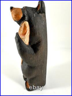 Big Sky Carvers Bear Fish 12 hand carved Wood MONTANA HANDMADE Hugging the fish