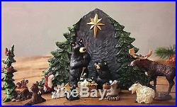 Big Sky Carvers Bearfoots Bear 9 PC Complete Christmas Beartivity Nativity