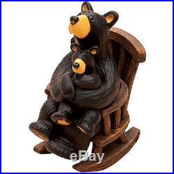 Big Sky Carvers Bearfoots Bear Cuddle Time Figurine Black Bear Rocking Chair