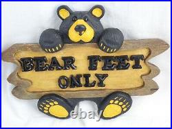 Big Sky Carvers Bearfoots Bear Feet Only Sign Plaque Jeff Fleming Retired