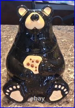 Big Sky Carvers Bearfoots Bears 12 Ceramic Black Bear Cookie Jar Jeff Fleming