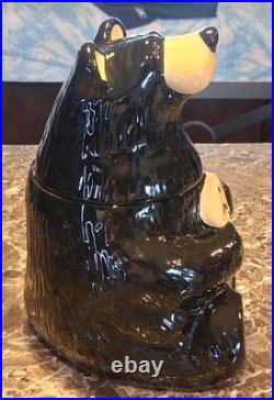 Big Sky Carvers Bearfoots Bears 12 Ceramic Black Bear Cookie Jar Jeff Fleming