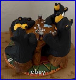 Big Sky Carvers Bearfoots Bears Jeff Fleming Card Sharks Black Bears Poker Table