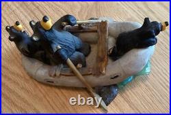 Big Sky Carvers Bearfoots Bears River Rafters Figurine By Jeff Fleming #106