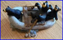 Big Sky Carvers Bearfoots Bears River Rafters Figurine By Jeff Fleming #106