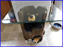 Big Sky Carvers Bearfoots Bears Ruthie Table With Glass Top